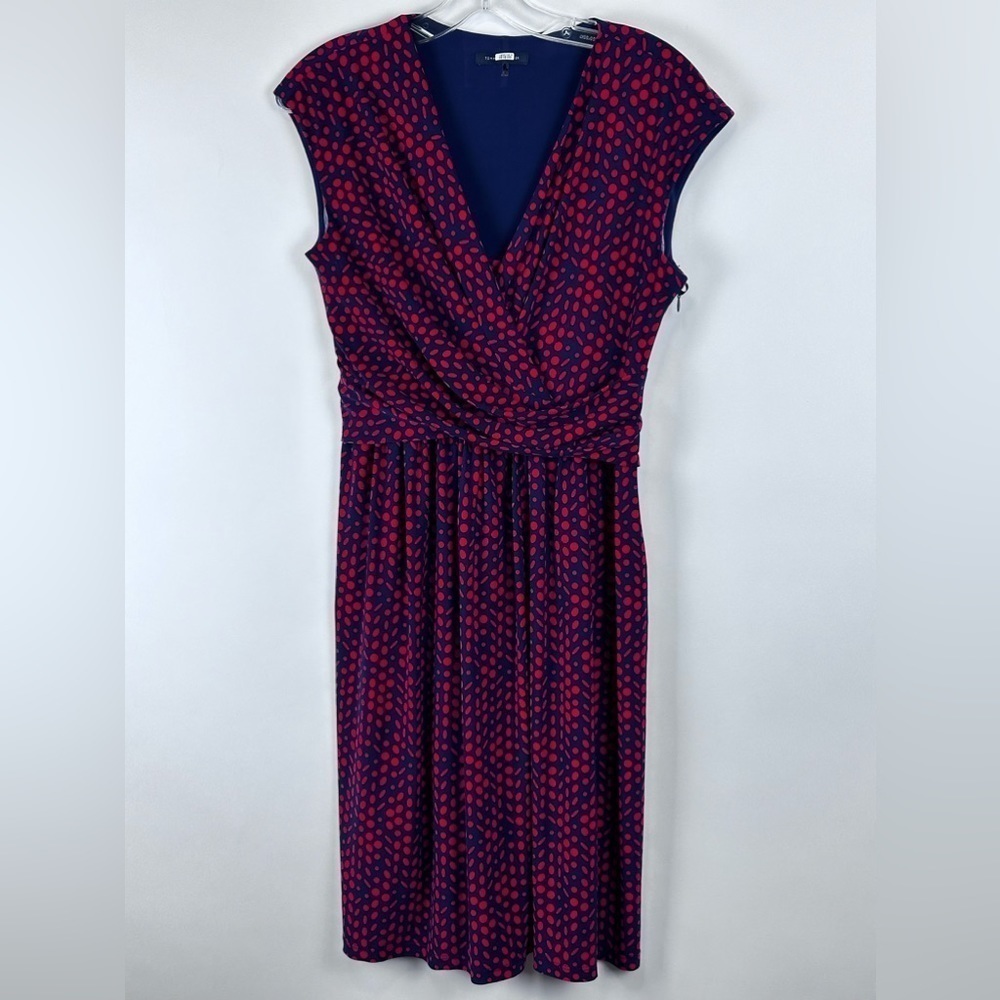 Women's Layered V-Neck Polka Dot Dress
